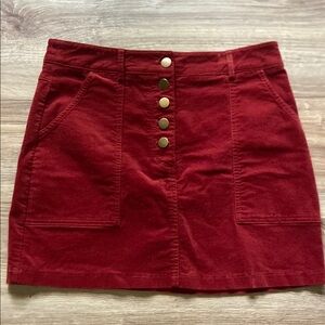 Forever 21 Red Mini Skirt Corduroy Casual